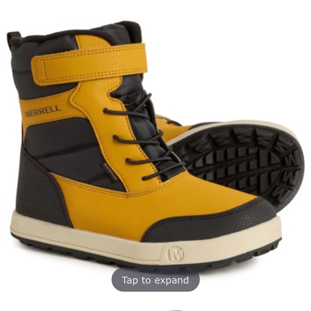 Merrell Kids Yellow and Black Snow Boots